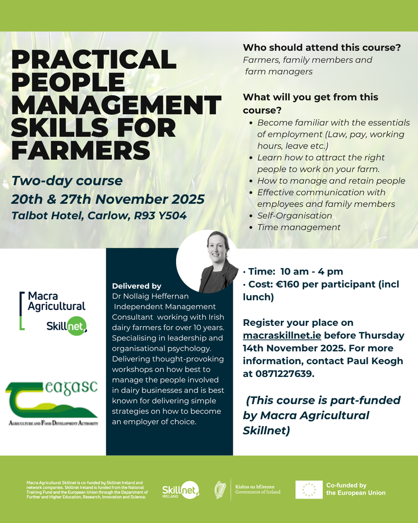 People Management Course: Talbot Hotel, Carlow: November 2025